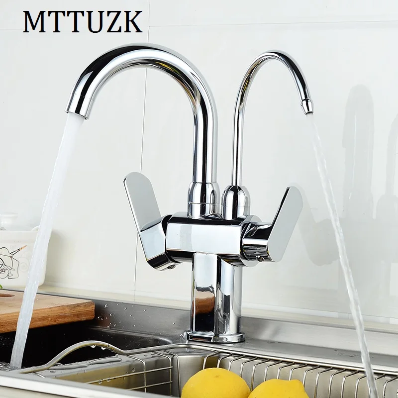 Современный новый полированный хромированный латунный кухонный кран MTTUZK