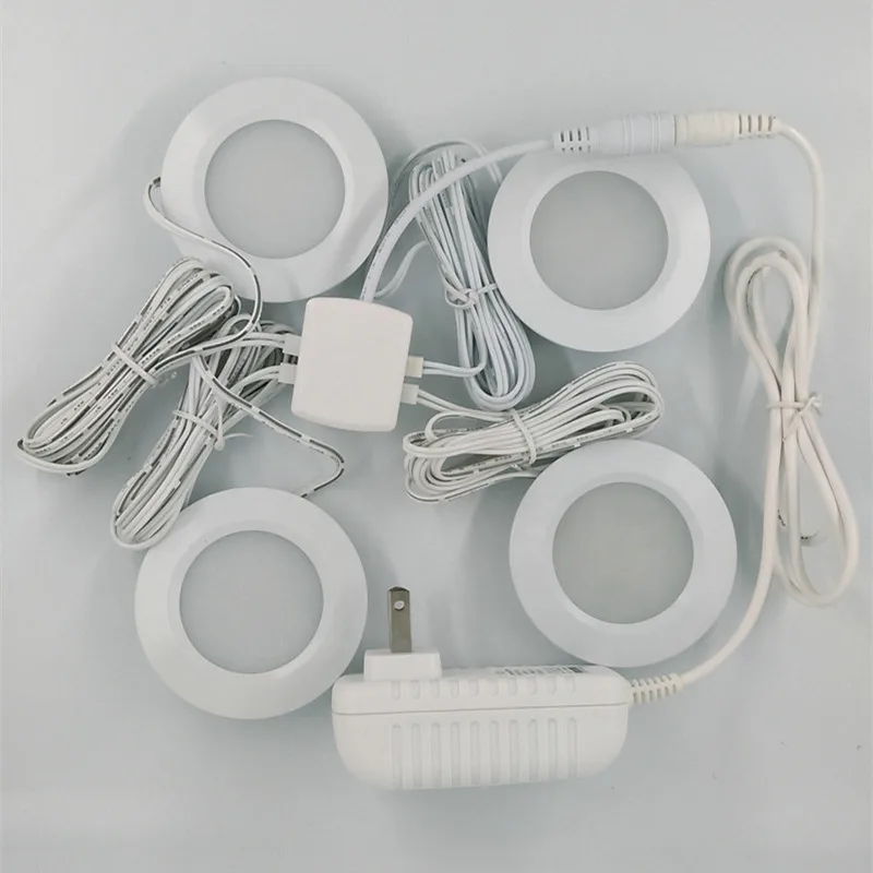 

3W LED Under Cabinet Lights LED Lamp 12V 3W Connecting Round Cabinet Light Surface Mounted Downlights LED Puck Lights