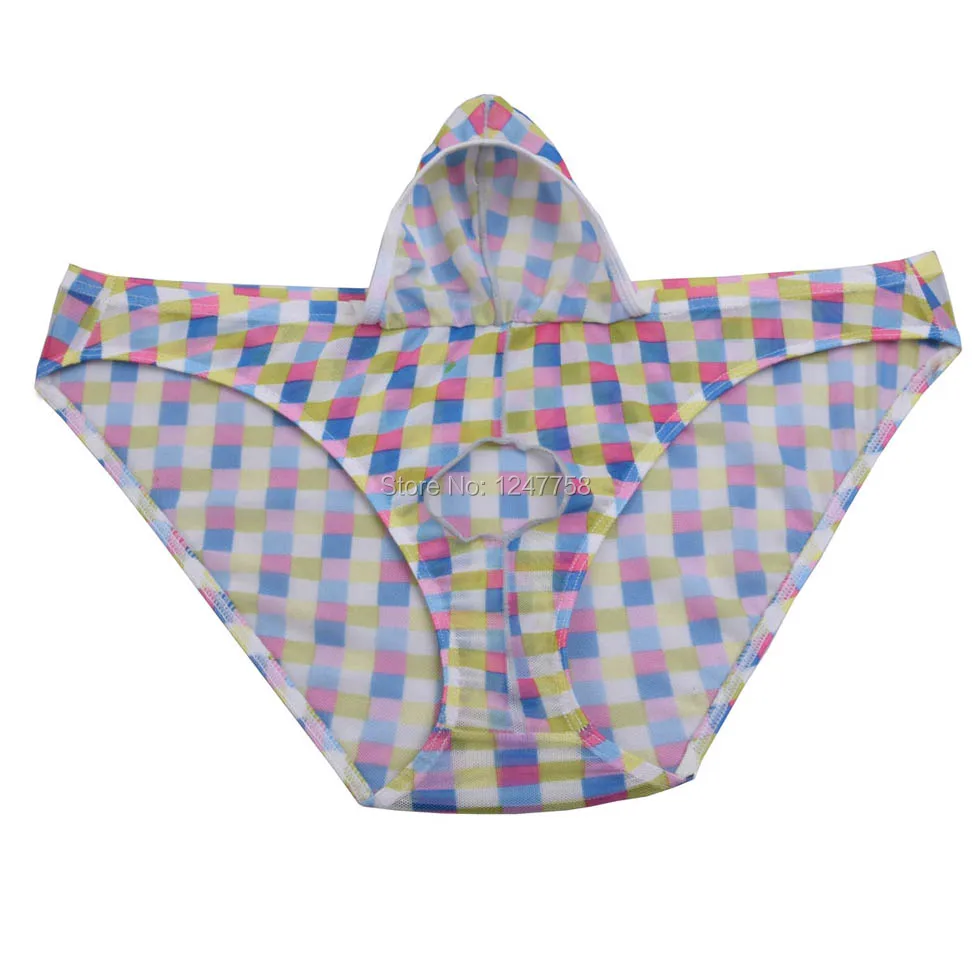 4 шт./лот Мужское нижнее белье трусы брифы с отверстием для пениса сетчатые