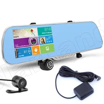 for android WIFI GPS module navigation touch screen 5 Inch Car DVR Camera Rearview Mirror Video Recorder Dual Lens Camcorder HD |