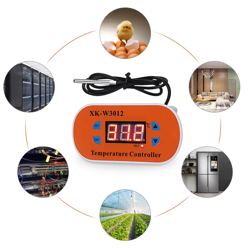 W3012 DC 12 V 110 V-220 V AC цифровой регулятор температуры светодиодный дисплей термостата с нагревательным охлаждением