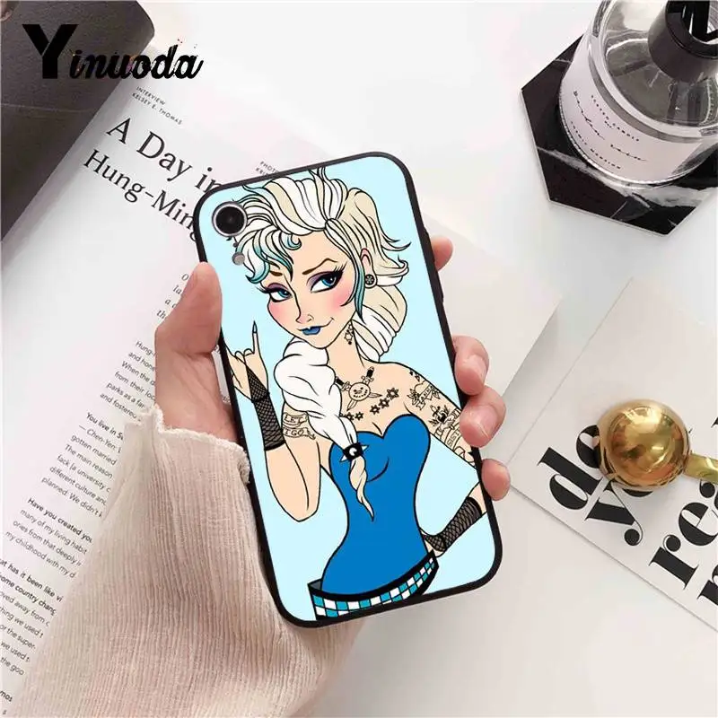 Yinuoda Татуированная принцесса Алиса Ариэль Жасмин клиент Телефон чехол для iPhone 8 7 6