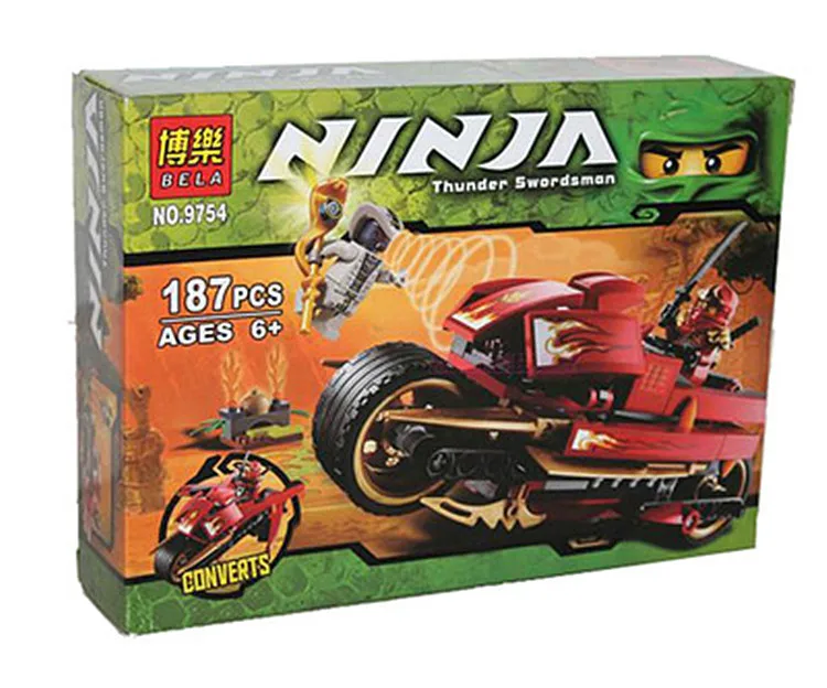 Bela 187 шт. Ninjagoes Kai's Blade Cycle строительные блоки кирпичи совместимый с legoingly 9441