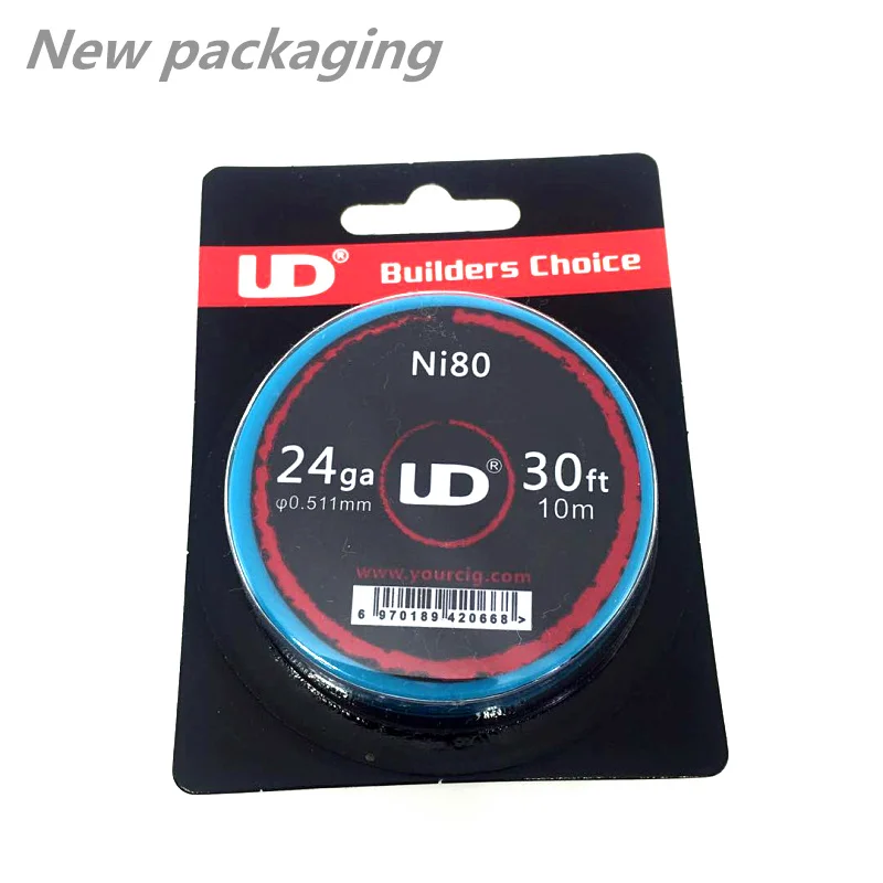 

Original Ni80 Heating Wire Youde Nichrome Wire 30ft 10m/roll 24ga 26ga 28ga For RDA RBA Atomizer