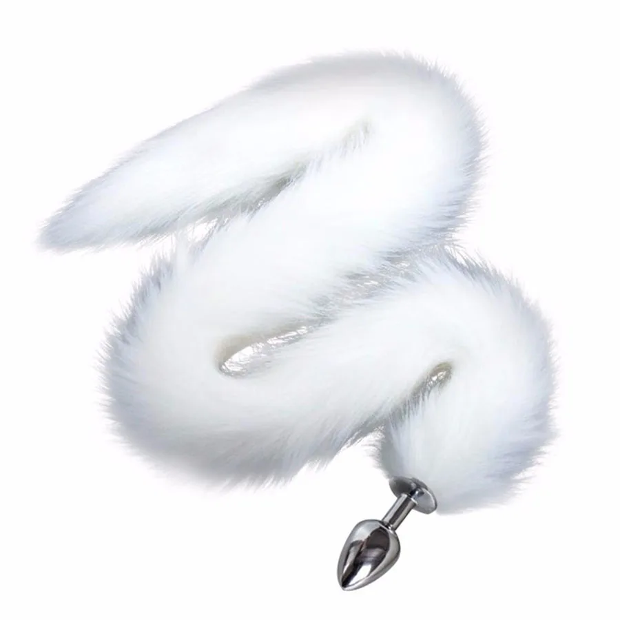 Furry Fox Tail Stainless Steel Anal Sex Toys Extra Long Metal Butt Plug Cosplay Accessories Crawls Paws |