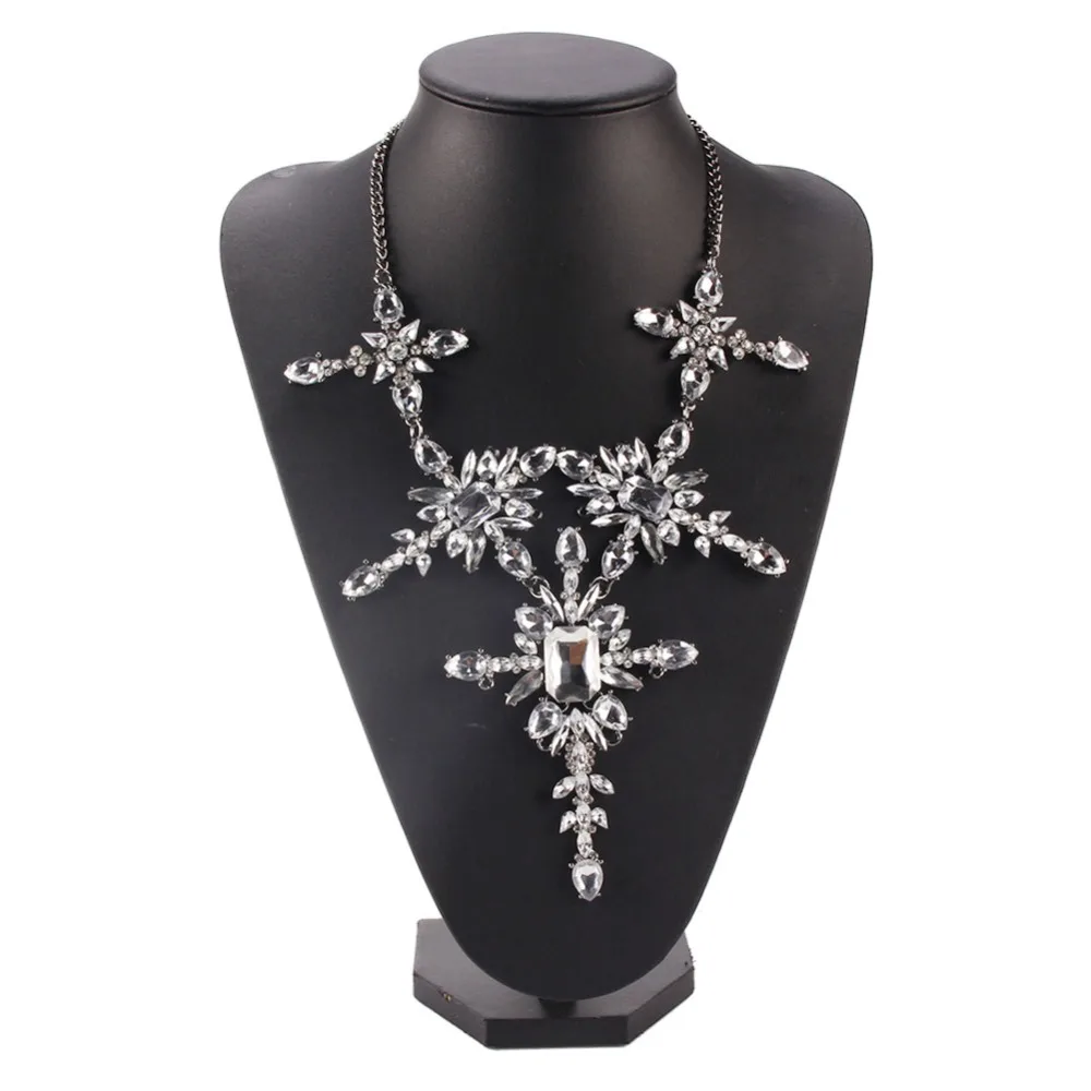 Лучшие женские модные разноцветные ожерелья-чокер с цветком для женщин, Кристальные подвески, блестящие ювелирные изделия