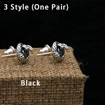 3 Style One Pair Креативная женская серьга в стиле хип-хоп, 4 стиля, Настоящее серебро, 925 пробы, хорошее ювелирное изделие для женщин и мужчин, серьги-гвоздики с мозаичным камнем E04 - Цвет камня: 3 Style One Pair