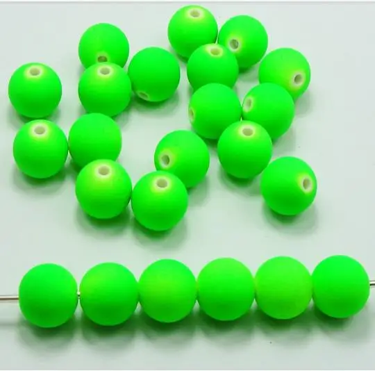 Разноцветные флуоресцентные неоновые Матовые акриловые шарики 12 мм 50 шт.