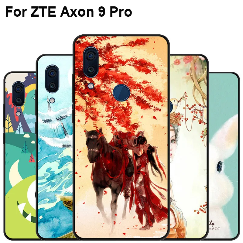 Phone Cases For ZTE Axon 9 Pro Case Cover Soft TPU Silicone Back Axon9 Protective ShockProof capa Funda | Мобильные телефоны и