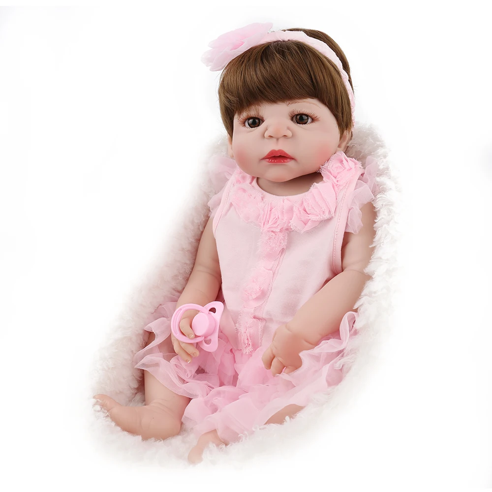 Кукла реборн NPKDOLL 22 дюйма силиконовая как новорожденный лучшие игрушки подарки