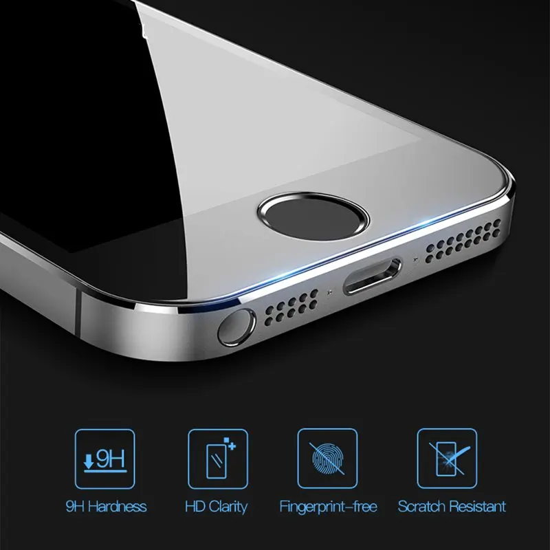 Закаленное защитное стекло 9H с полным покрытием для iPhone 5 5S SE 5C Защитная пленка