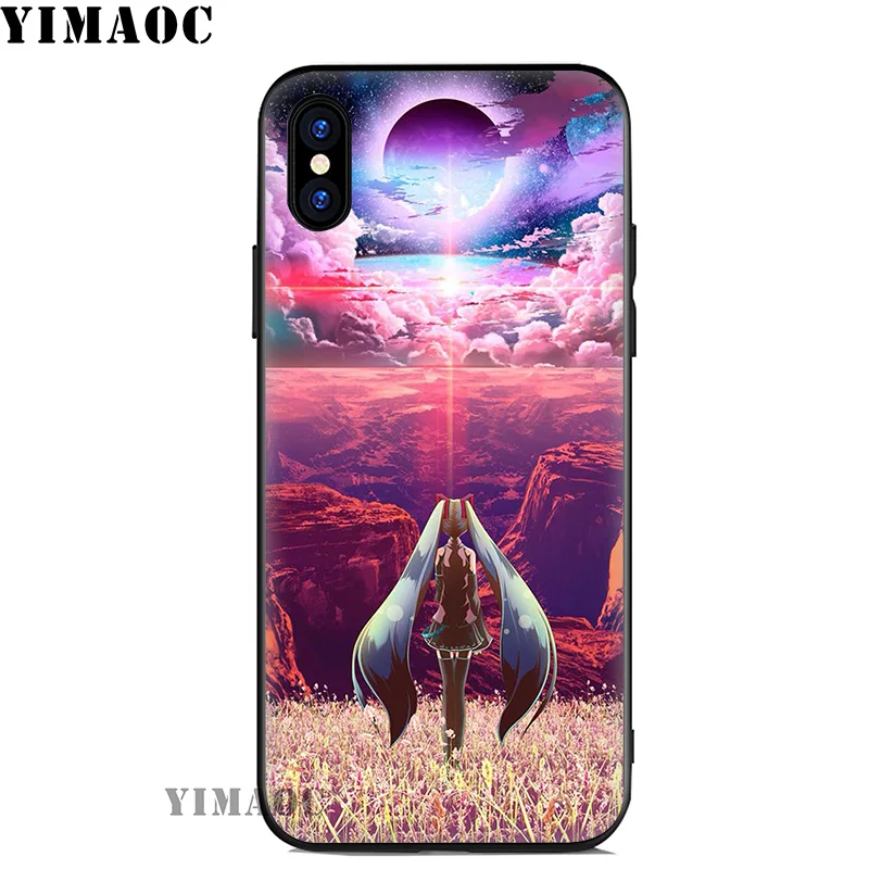 YIMAOC Hatsune Miku Anime Soft Silicone Case for iPhone 11 Pro Xr Xs Max X or 10 8 7 6 6S Plus 5 5S SE Cover |