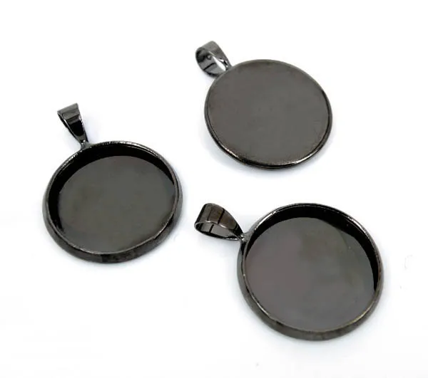 Пустая круглая гладкая безель с забросом стеклянные камео-кабошоны для