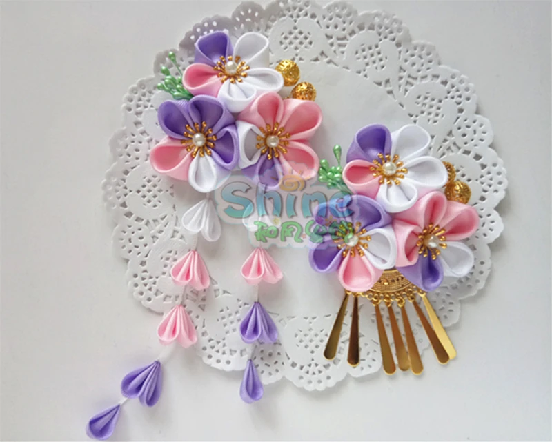 

Wholesale Japanese Style Handmade Hair Ornaments Cherry Tassel Headdress Costume Kimono Accessories Flower Hairpin