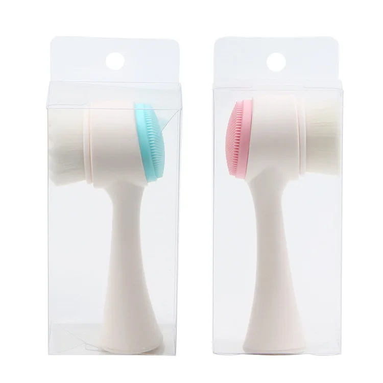 Двустороннее Силиконовое очищающее средство для лица портативная 3D щетка мытья