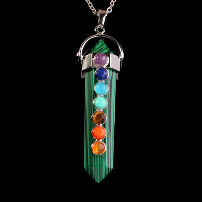 Семь драгоценный камень для чакры призмы 7 ЧАКРА КРИСТАЛЛ Камни Точка подвеска