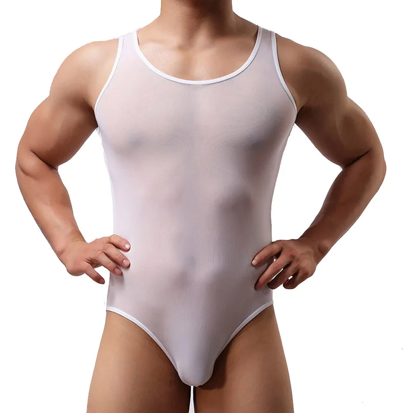 Сексуальный сетки людей боди Боди стринги для мужчин See-бесплатной тедди костюм