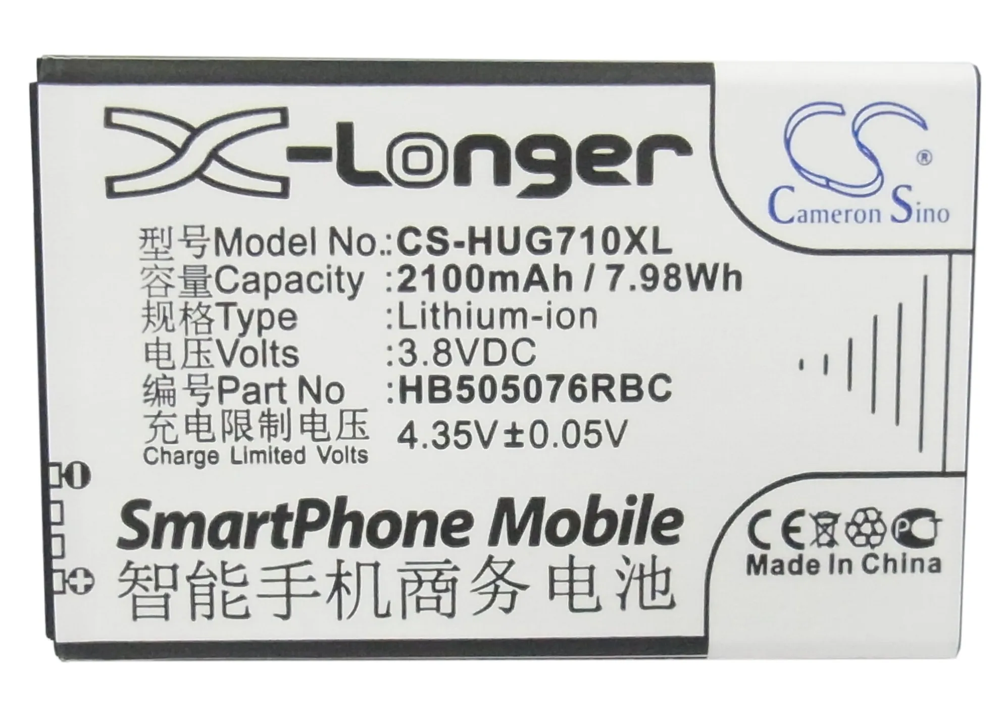Высококачественный аккумулятор Cameron Sino 2100 мАч HB505076RBC для Huawei A199 Ascend G606 G610 G610C G610S