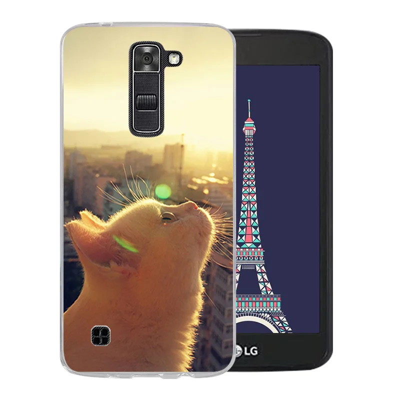 Мягкий силиконовый чехол с роскошным рисунком кошки удачи для LG K7/Tribute 5 LS675/X210 X210DS
