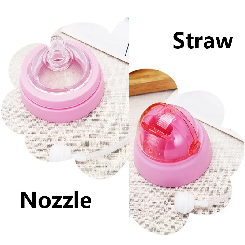 Wind flower Kids Water Bottle 280ml Nozzle And Straw Interchangeable Dual-use Cartoon Stainless Steel Vacuum Sippy Cup | Дом и сад