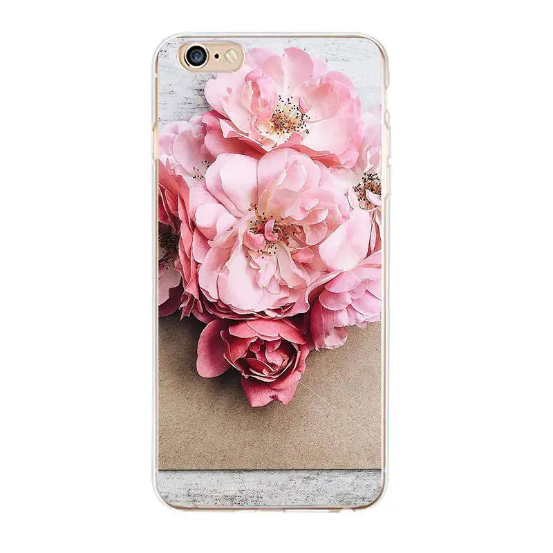 TPU Clear Phone Case For iPhone 6 6s 7 8plus x Soft Colorful Floral Beautiful Flower SiliconeCase Free shipping 4 5se |