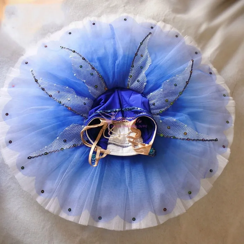 Классическая балетная пачка для взрослых зеленого цвета соревнований синие