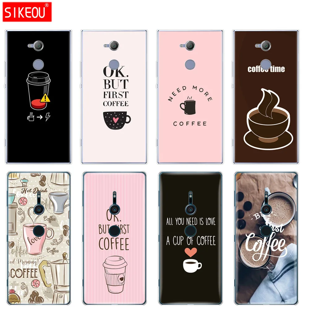Силиконовый чехол для телефона sony xperia XA1 XA2 ULTRA PLUS L1 L2 XZ1 XZ2 compact XZ PREMIUM coffee time|Бамперы|