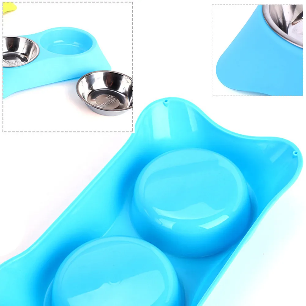 Миски KEMISIDI из нержавеющей стали для собак милая двойная миска питомцев