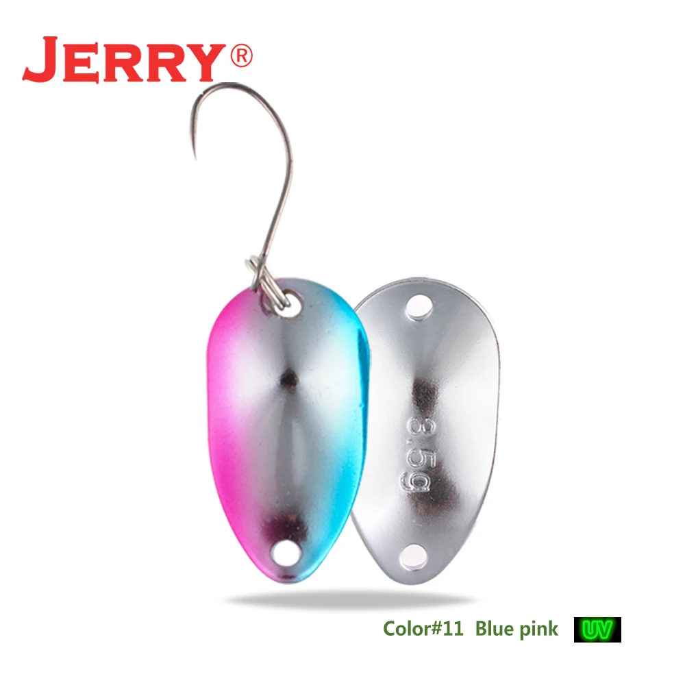 Jerry 1 шт. 2 г 3,5 г 4,5 г микро рыболовные ложки воблер несколько цветов рыболовные приманки Спиннер приманка форель ложка - Цвет: 11 blue pink