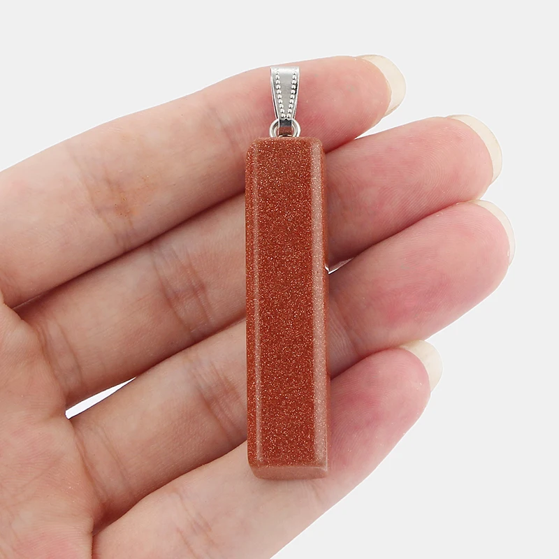 

1pcs Colorful Natural Stone Cuboid Square Charms Pendants For Jewelry Necklace DIY Making 49.5*12*12mm