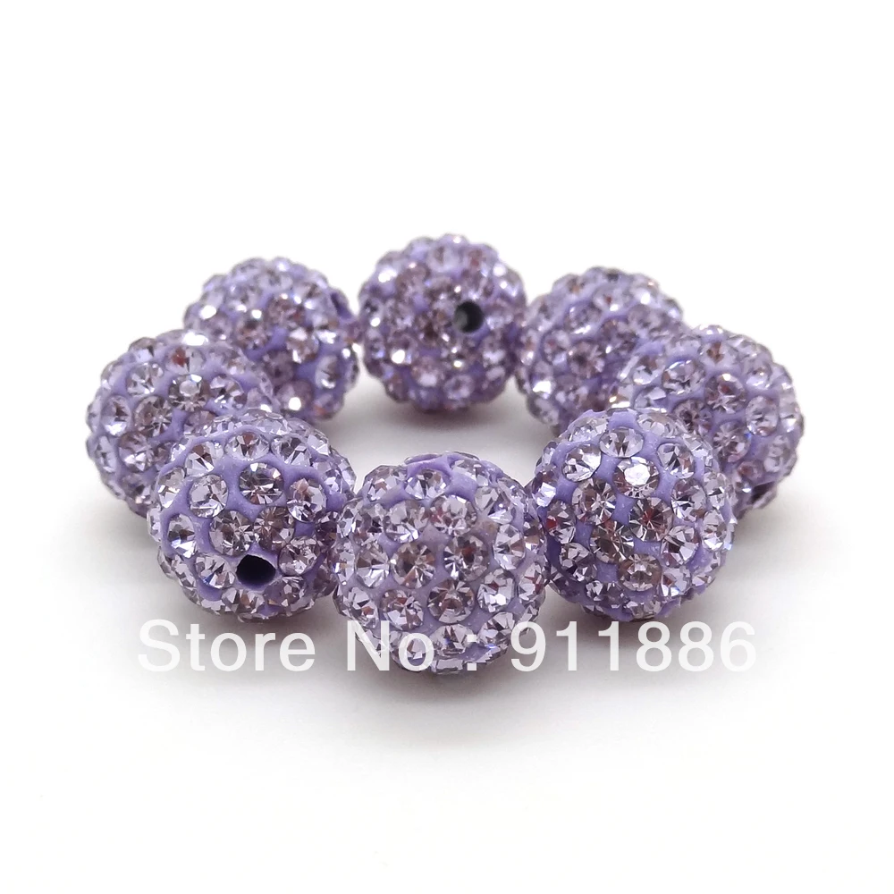 Высокое качество 50 шт./лот 6 мм 8 10 12 Shamballa Глиняные Шарики micro фиолетовый CZ мяч для