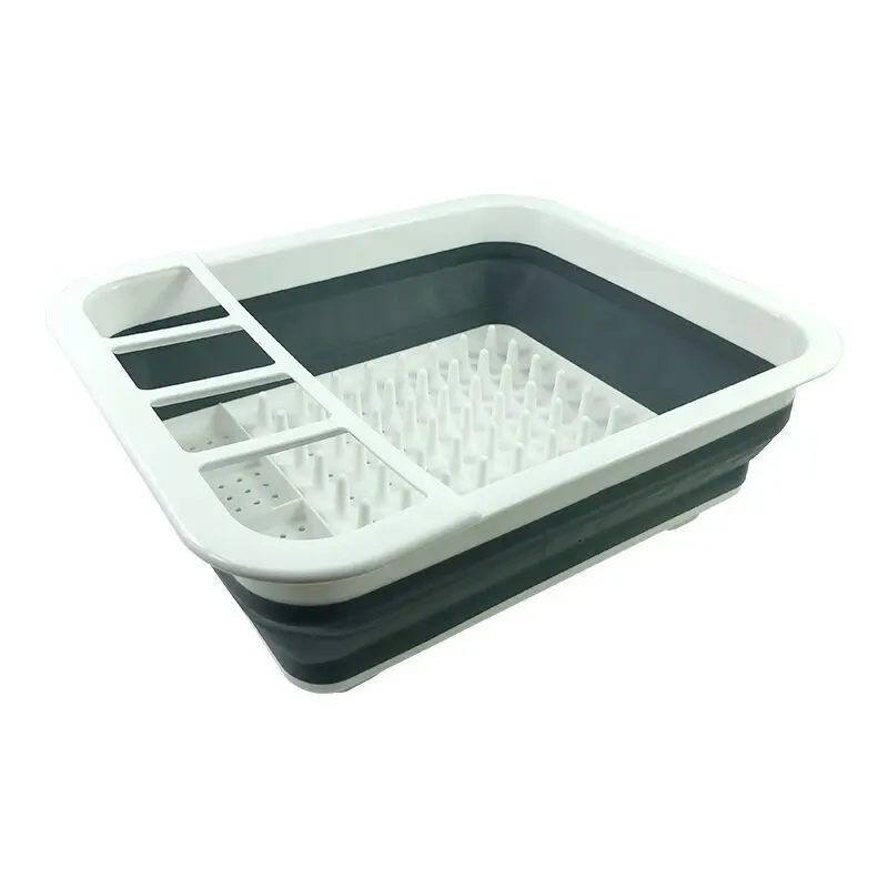 

New Arrival Foldable Drain Bowl Rack Dish Rack Cutlery Storage Box Foldable Dish Drainer Cutlery Stand Holder Cup Kitchen Tools