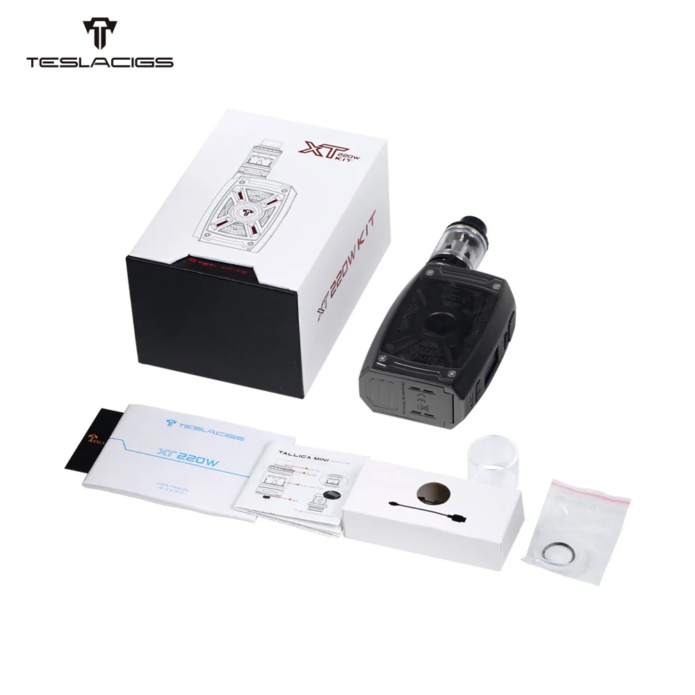 Оригинальный Teslacigs XT 220 Вт TC комплект с Tallica Mini 4 мл Vape танк распылителя RGB