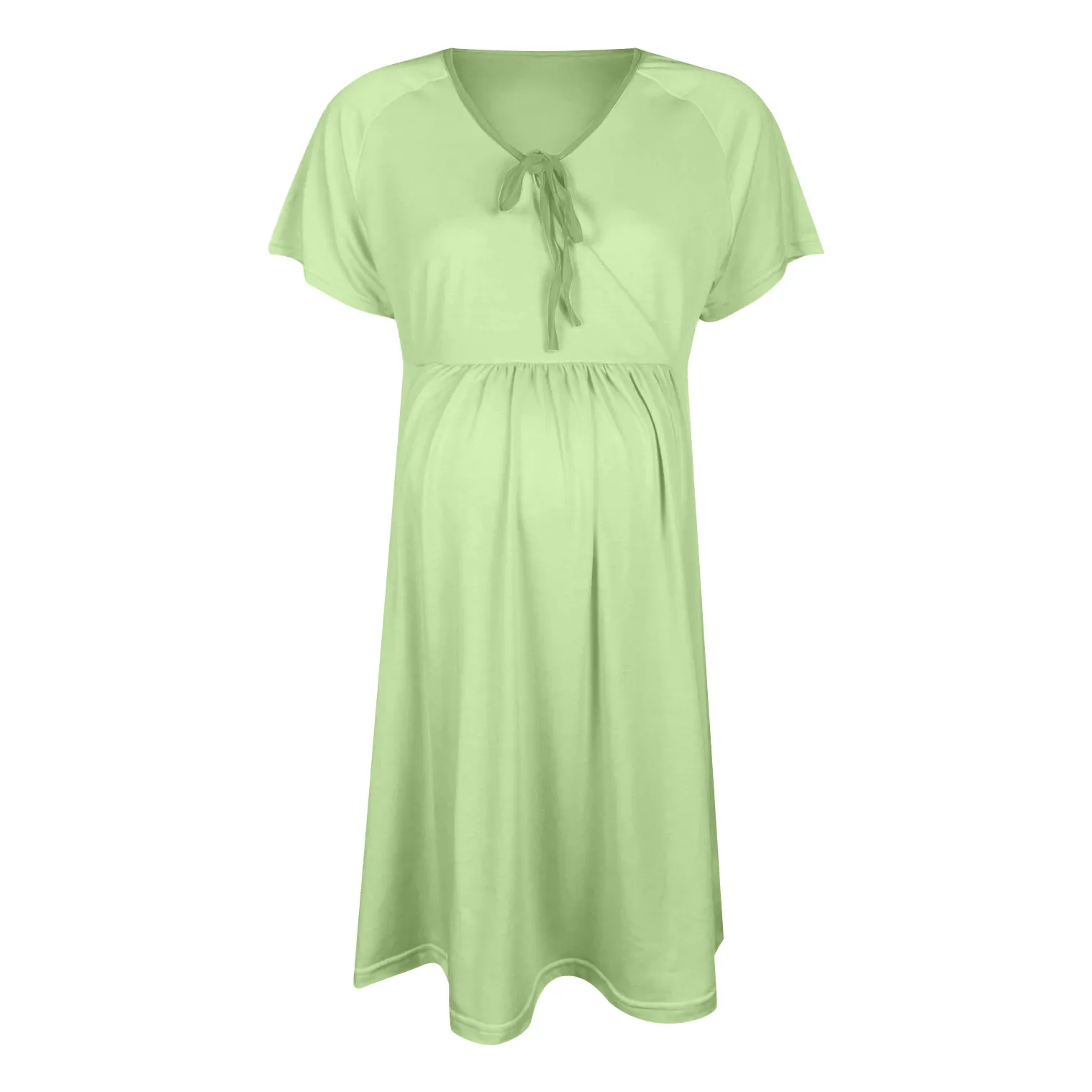 Light Green Женское платье для беременных, для отдыха, с коротким рукавом, для грудного вскармливания, разноцветное, 12 цветов, летнее платье для беременных, реквизит для беременных, robe de gros - Цвет: Light Green