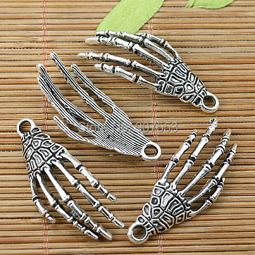 

12pcs Tibetan silver hand bone charms EF2001