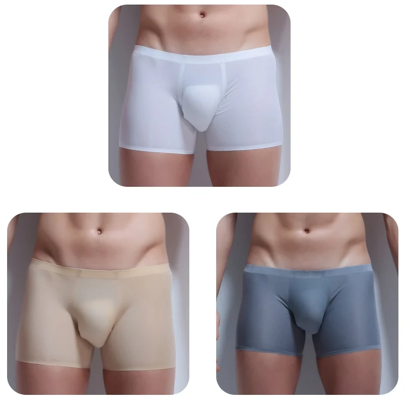 Ice Silk Boxers Трусы-боксеры из Ice Silk, сексуальное мужское Прозрачное нижнее белье, низкая талия, Слип, Homme 3XL, Cuecas, боксеры, прозрачное Мужское нижнее белье, боксеры, бренд - Цвет: Ice Silk Boxers