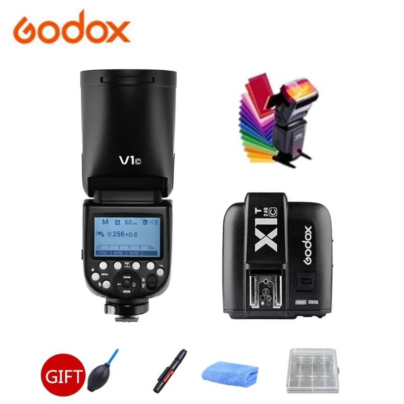 Godox V1 вспышка для камеры C/N/S/O/F TTL 1/8000s HSS Speedlite + X1T триггер Canon Nikon Sony Fuji Olymplus Camera
