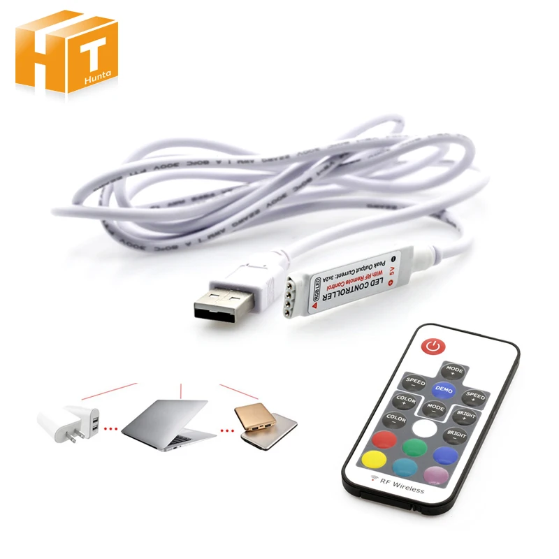 5 в USB светодиодный RGB RF пульт дистанционного управления 17 клавиш/мини 3 клавиши