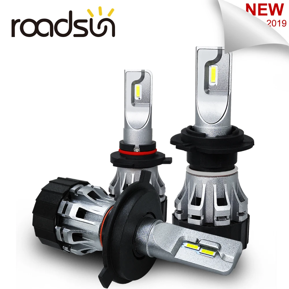 Roadsun автомобильная лампа H7 LED CSP чип H1 H11 9005 9006 HB3 HB4 H4 светодиодная фара авто 12V 6000K