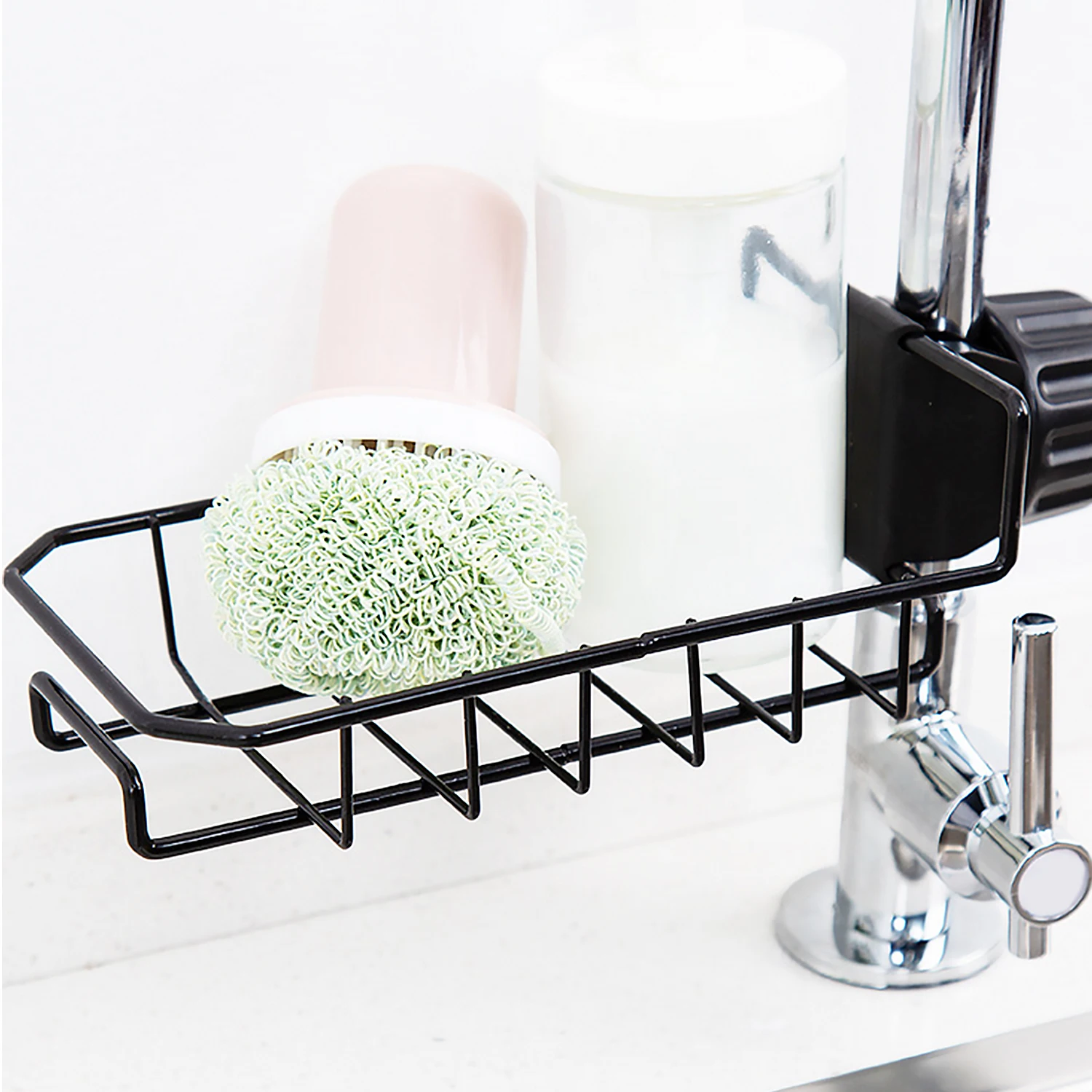 Behogar подвесной стеллаж для раковины регулируемый держатель хранения губки из