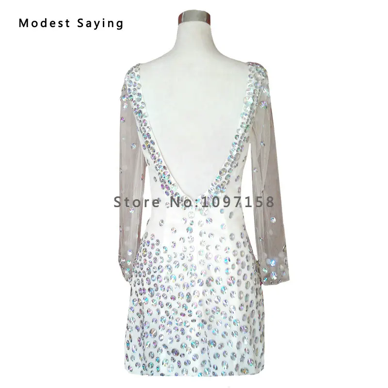 Сексуальное коктейльное платье цвета шампанского с открытой спинкой мини