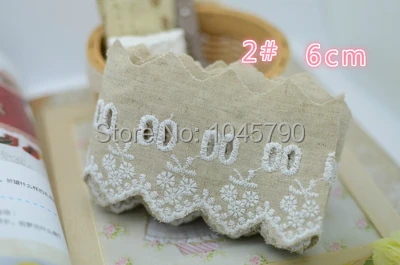 Бесплатная доставка 5 метров льняная Кружевная аппликация с вышитыми цветами