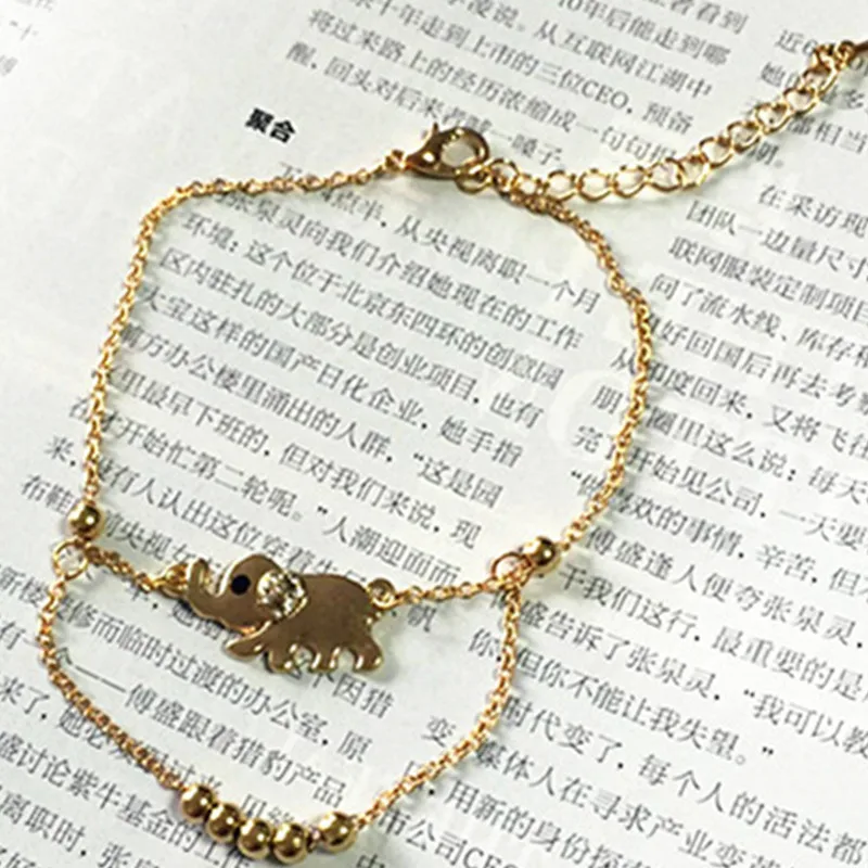 Vintage Gold Anklets for Women Elephant Pendant Charms Box Chain Beach Summer Foot Ankle Bracelet Wholesale Jewelry | Украшения и