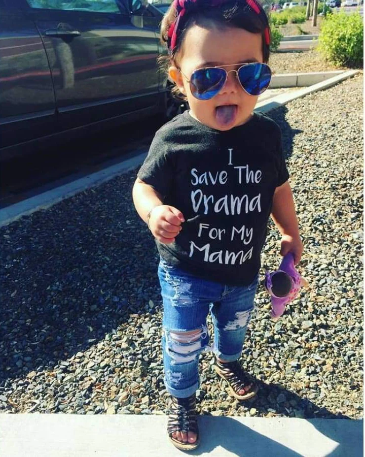 Уникальная Детская футболка с надписью I Save The Drama for My Mama одежда детская костюм для