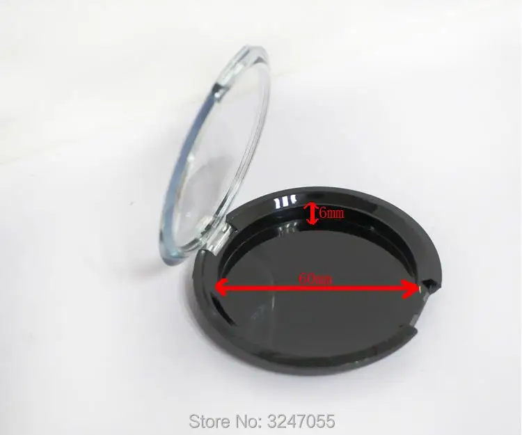 

50pcs/lot Clear Black High-end Blusher Sub Packing Box, Round Empty Eyeshadow Powder Compact,Plastic Graceful Cosmetic Container