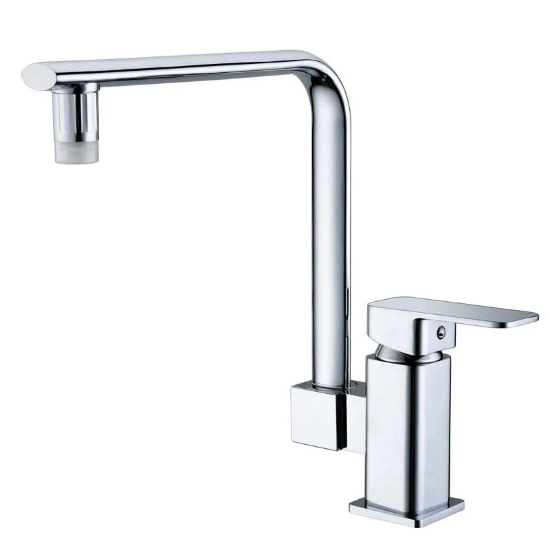 

8001-D6 ABS Water Stream Chrome LED Faucet Tap Light with Adapter Single Color Flashing Led Shower Heads basin faucet spouts