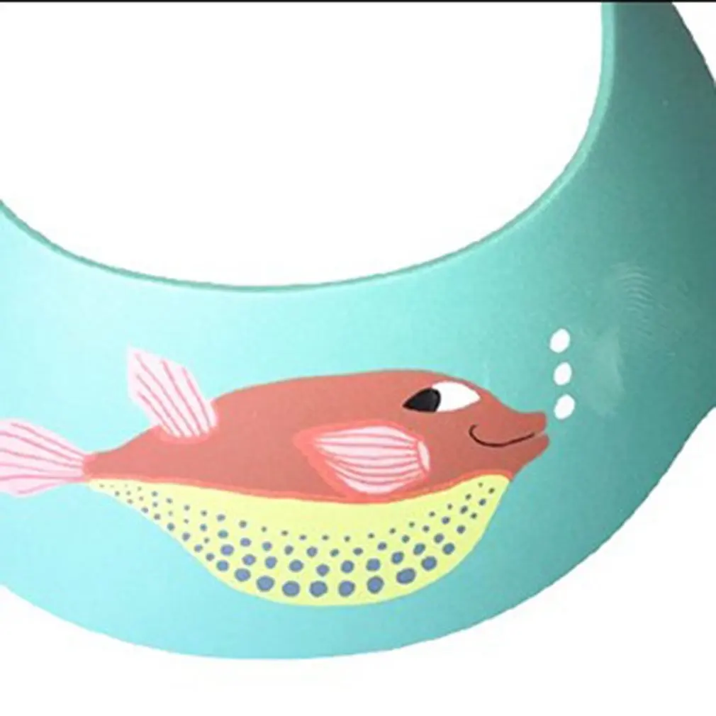 Creative Cartoon Fish Design Baby Kids Bathing Shower Cap Hat Wash Hair Shield Adjustable Shampoo |