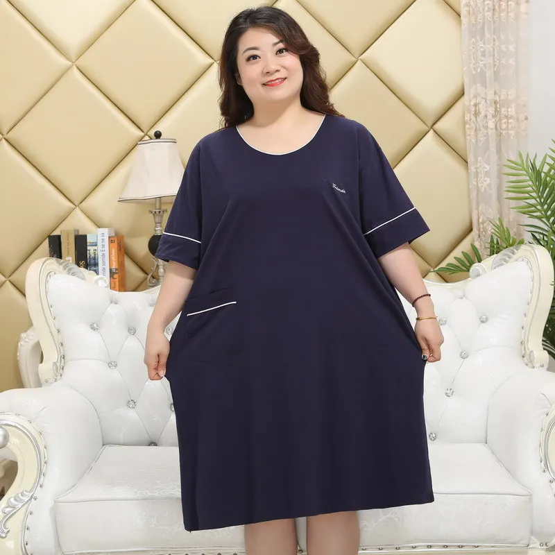 Большие размеры, Милая женская ночная рубашка с фламинго, 5XL, XXXXXL, хлопок, одежда для дома, длинное платье для женщин, сексуальное платье для мамы с v-образным вырезом