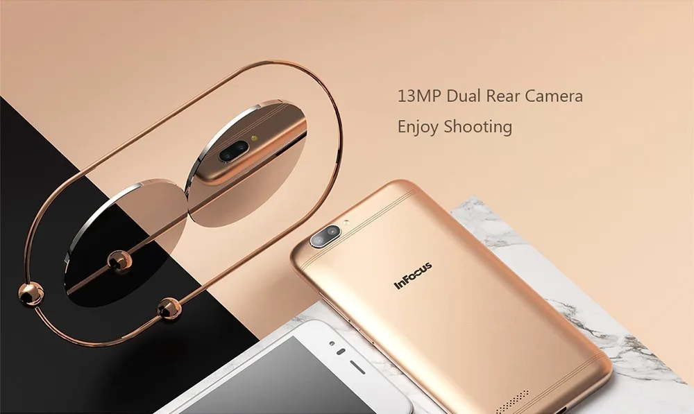 Infocus A3 Смартфон с 5 дюймовым дисплеем процессором MT6737W ОЗУ 2 Гб ПЗУ 16 ГБ 13 МП мАч Android
