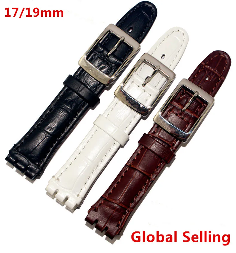 Ремешок для часов ручной работы из натуральной кожи 17 мм 19 черный коричневый с